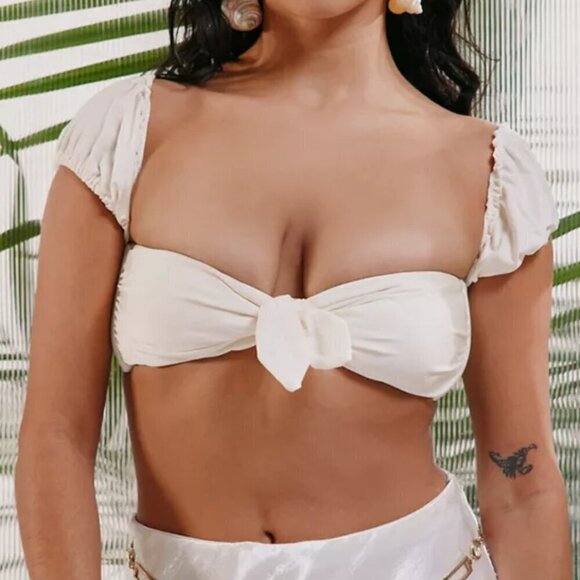 NWT UO Out From Under Monaco Ivory Bandeau Bikini Top - Picture 5 of 5